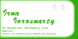 irma vorosmarty business card
